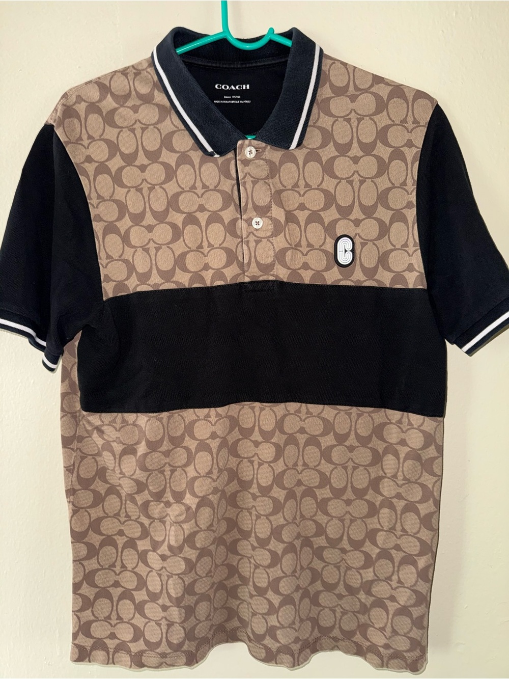 Coach Men’s Brown & Black Logo Signature Polo